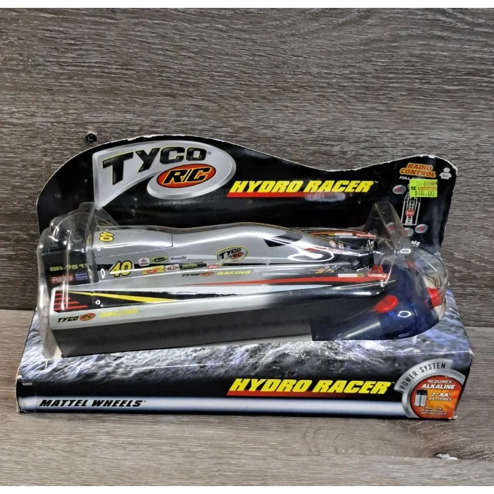 Vintage 2000 Tyco Rc Hydro Racer Mattel Wheels RC BOAT Radio Control Gray Black